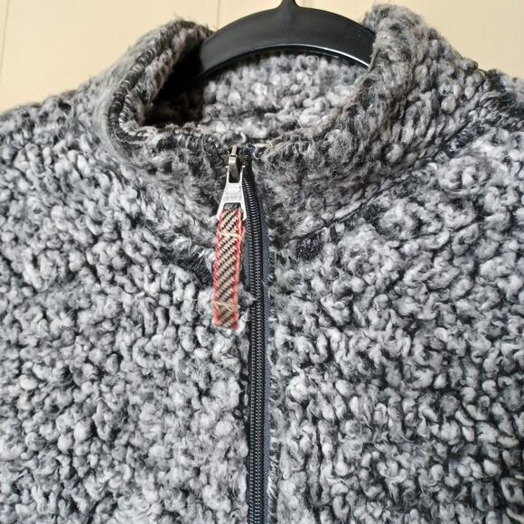 Original Weatherproof Snow Winter Quarter Zip Faux Fur Sherpa Jacket Gray Small - Picture 2 of 6